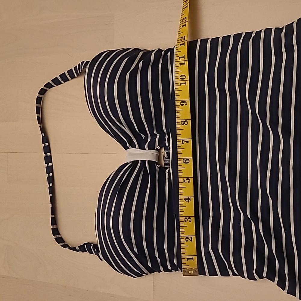 LIKE NEW Moontide Nautical Navy and White Striped Built in Bra Swimsuit - Picture 6 of 13